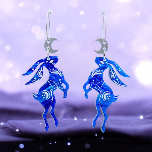 NEW Celestial Lepus Hare Hoop Earrings - Handmade Fantasy Jewellery