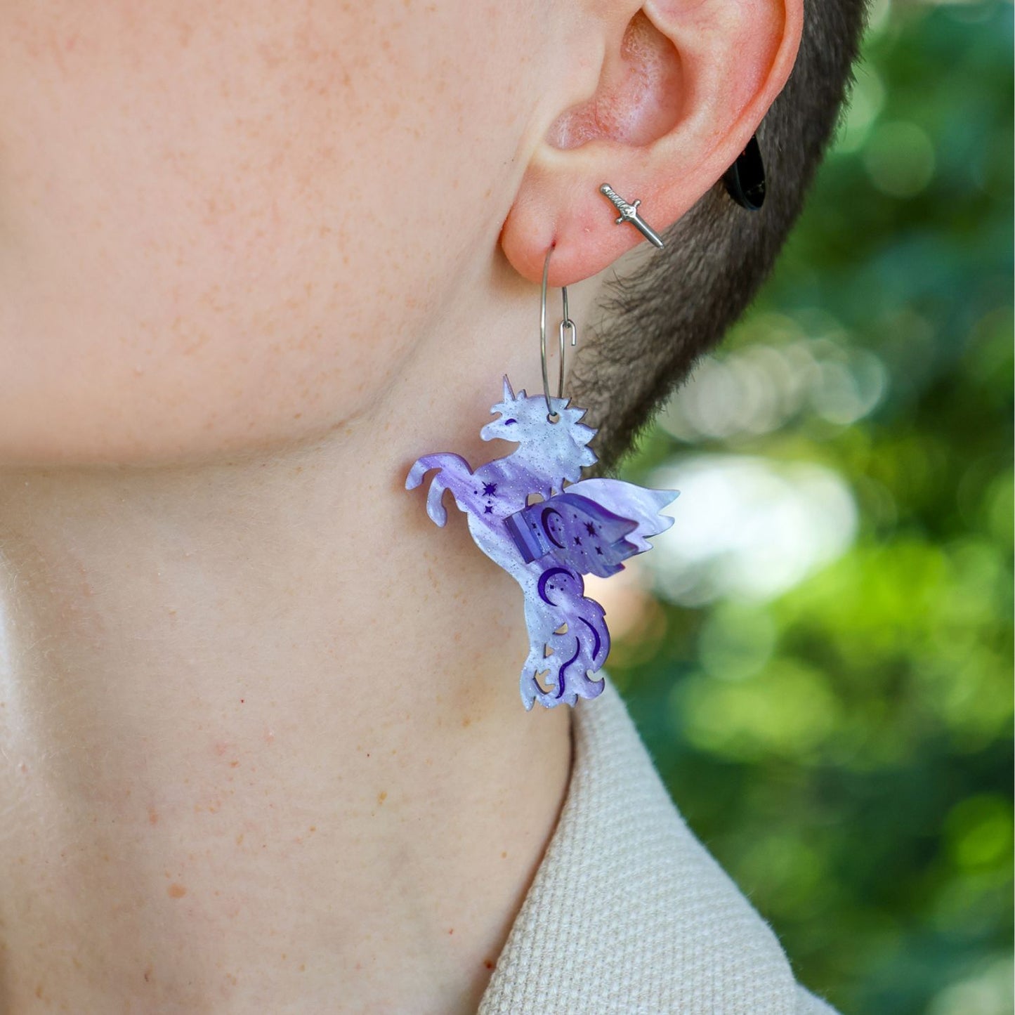 3D Pegasus Earrings - Handmade Fantasy Jewellery