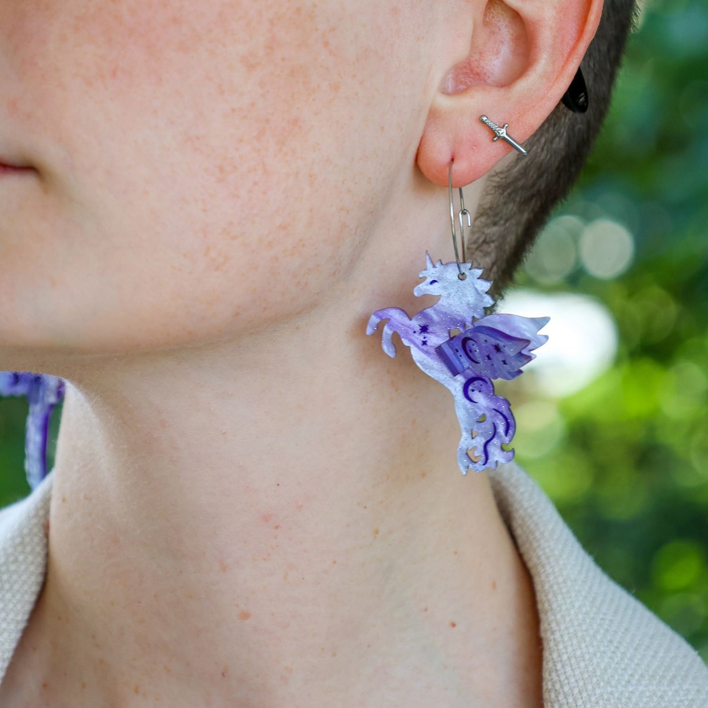3D Pegasus Earrings - Handmade Fantasy Jewellery