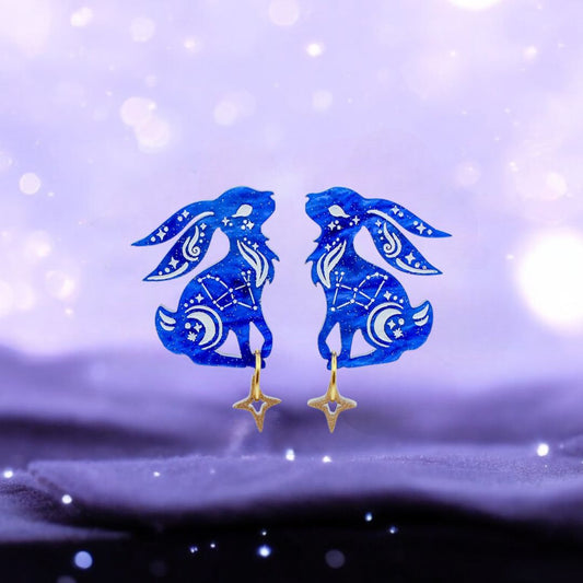 NEW Celestial Lepus Hare Stud Earrings - Handmade Fantasy Jewellery