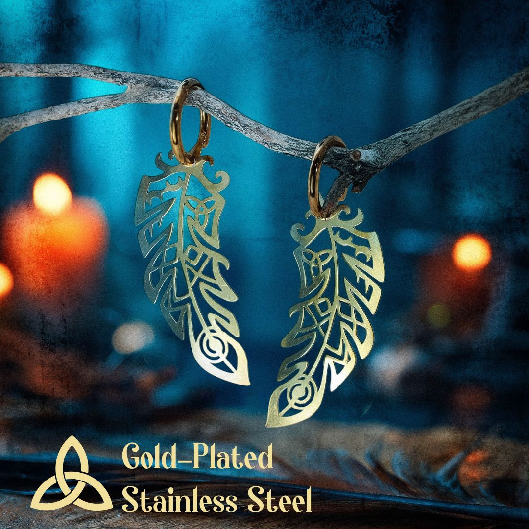 *PRE-ORDER* Death’s Raven Metal Feather Earrings - BINKABU Halloween Collection