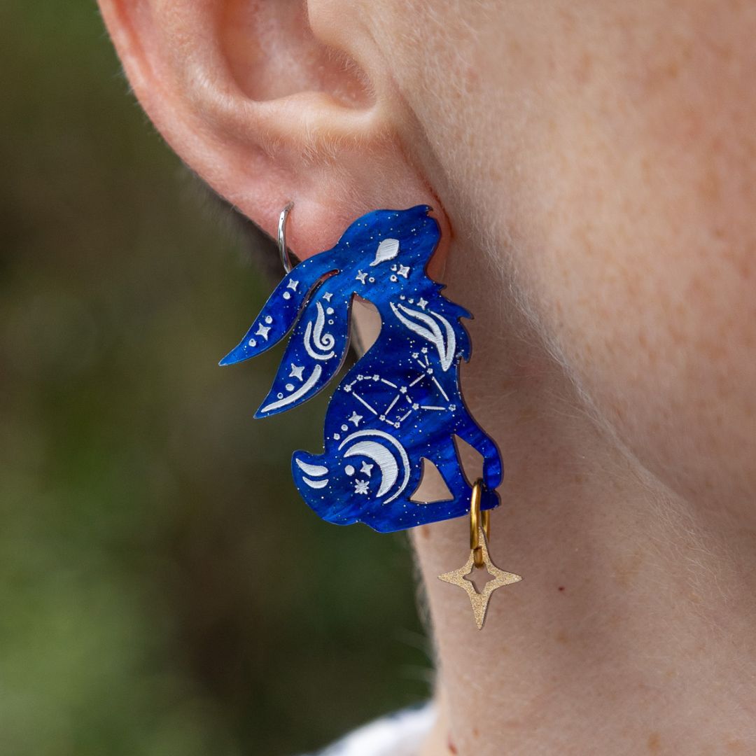 NEW Celestial Lepus Hare Stud Earrings - Handmade Fantasy Jewellery