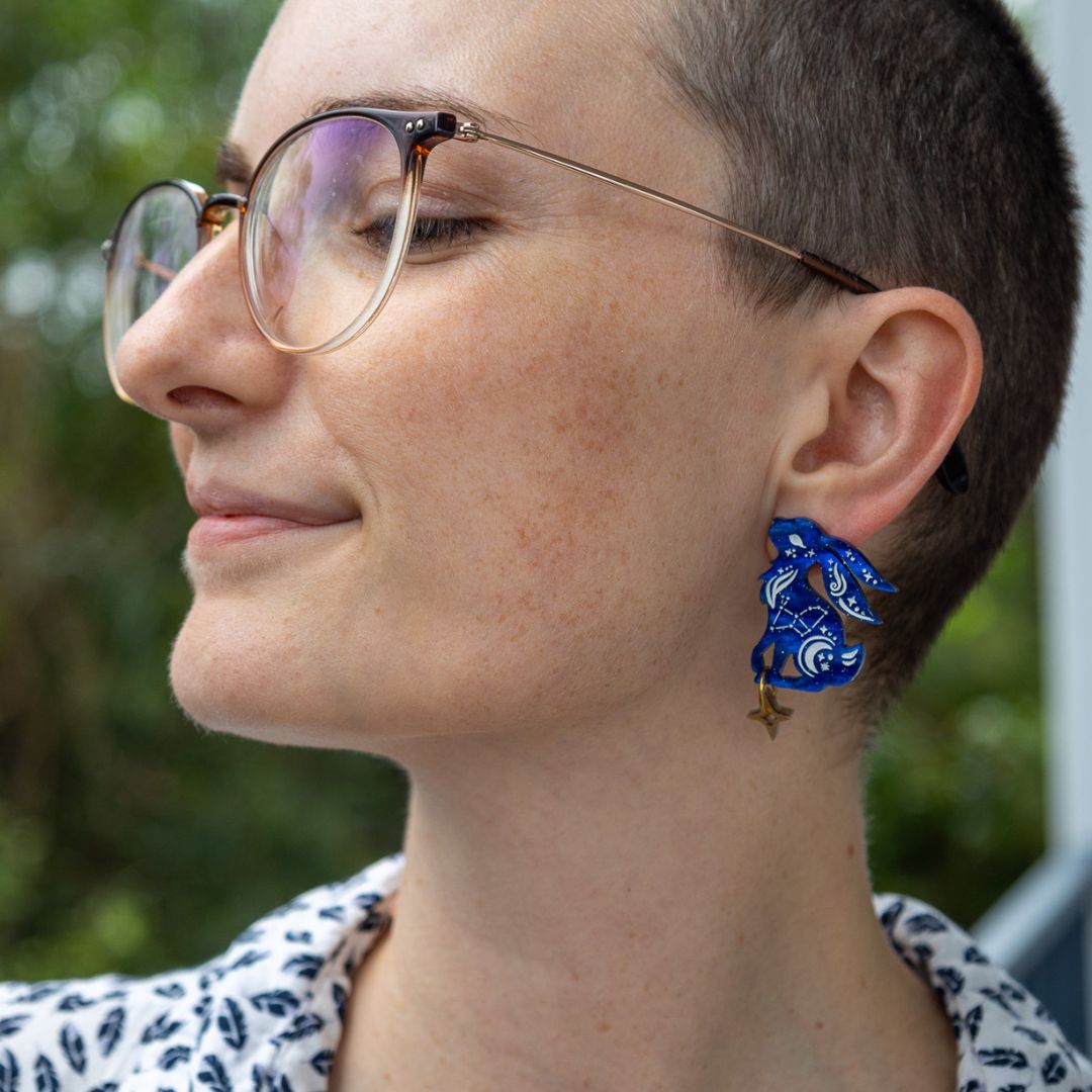 NEW Celestial Lepus Hare Stud Earrings - Handmade Fantasy Jewellery