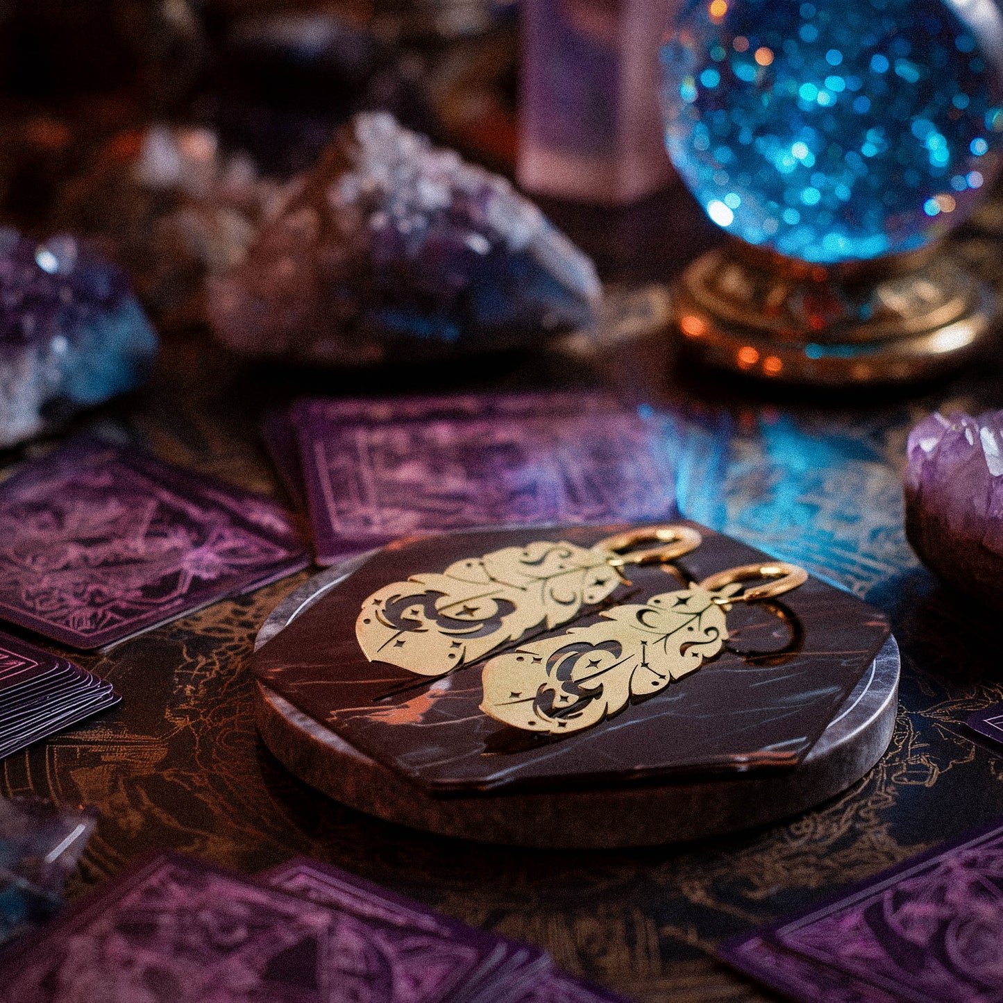 *PRE-ORDER* Mystic Owl Feather Earrings- BINKABU Halloween Collection