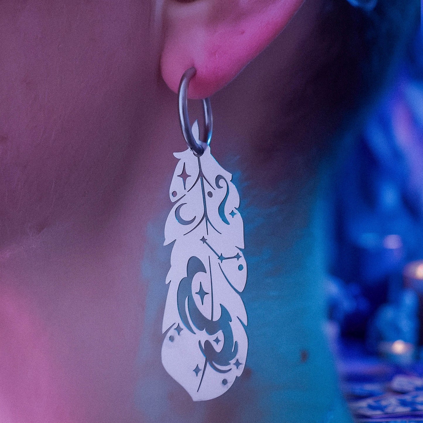 *PRE-ORDER* Mystic Owl Feather Earrings- BINKABU Halloween Collection