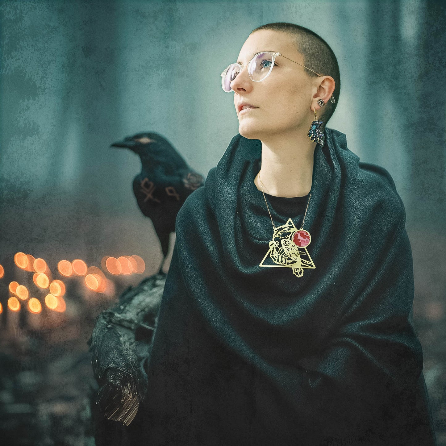 *PRE-ORDER* Death’s Raven 18k Gold-Plated Necklace - BINKABU Halloween Collection