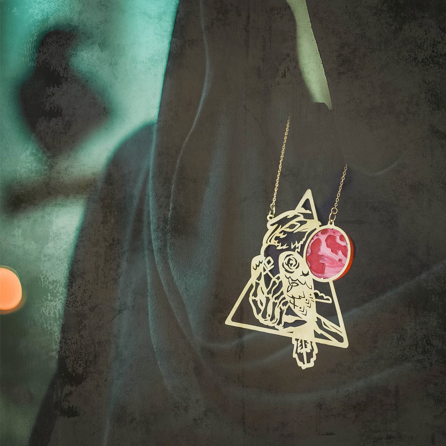 *PRE-ORDER* Death’s Raven 18k Gold-Plated Necklace - BINKABU Halloween Collection