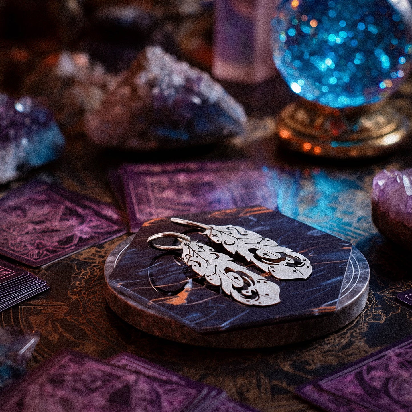 *PRE-ORDER* Mystic Owl Feather Earrings- BINKABU Halloween Collection