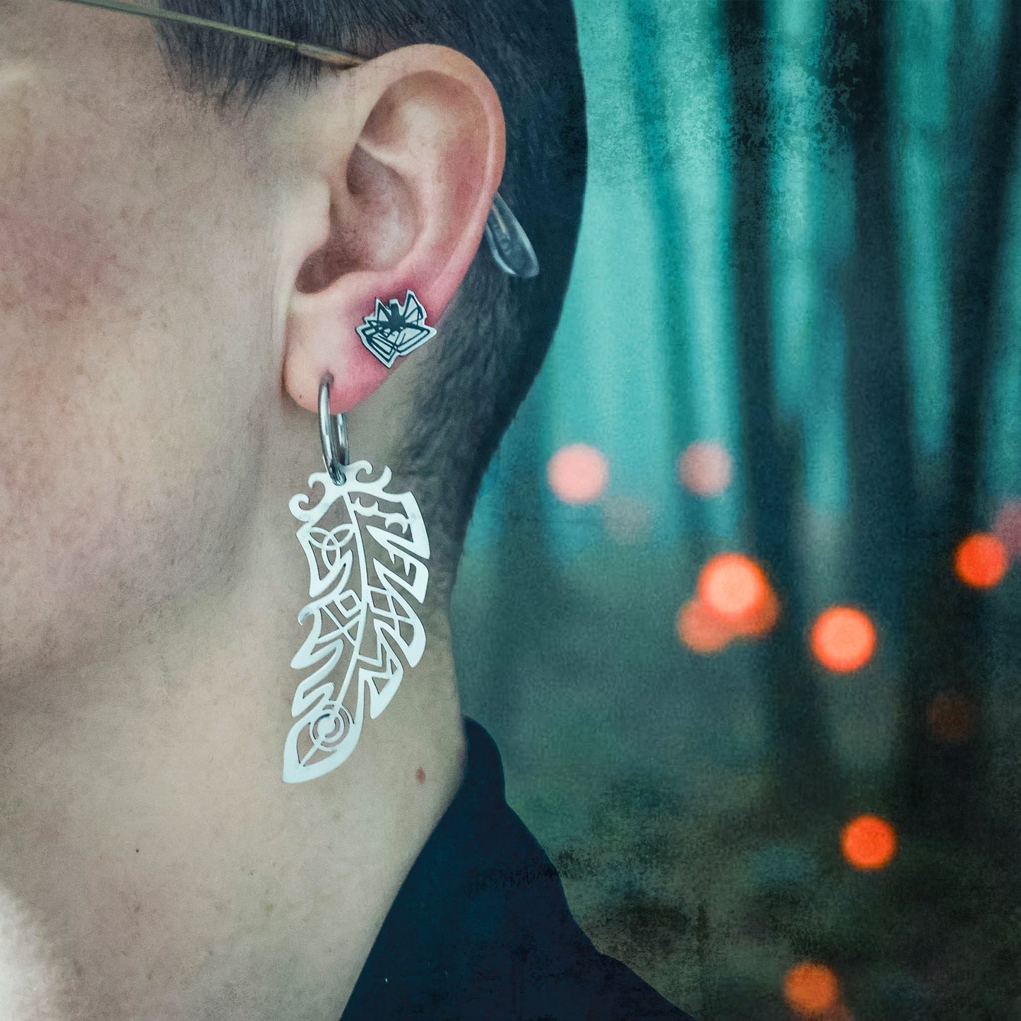*PRE-ORDER* Death’s Raven Metal Feather Earrings - BINKABU Halloween Collection